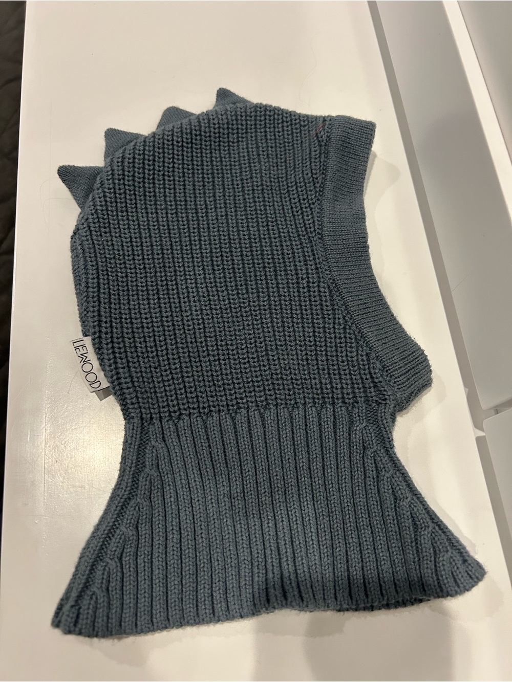 LIEWOOD Kids Knit Dino Balaclava Hat - Slate Blue